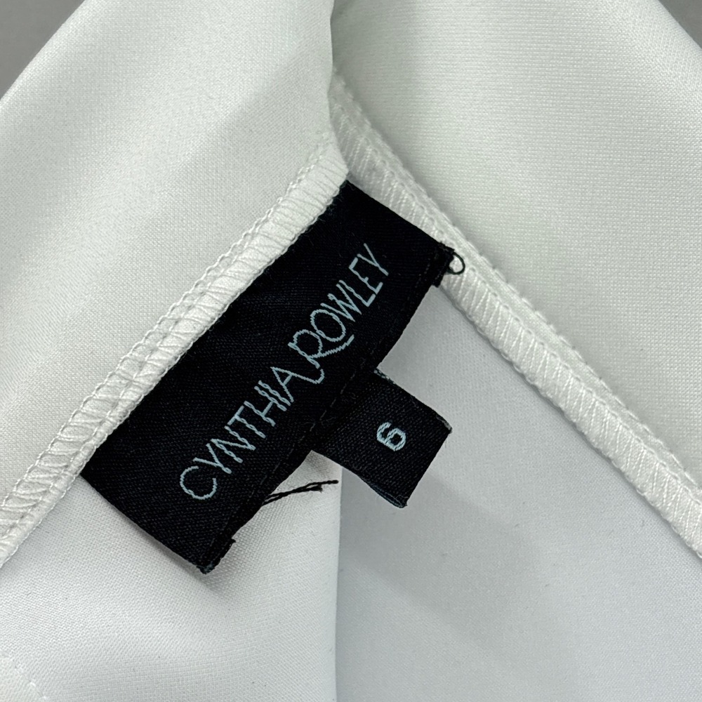 Cynthia Rowley Pants 6 White Butterfly Bonded Fit Flare Stretch Festival Boho - Picture 10 of 13
